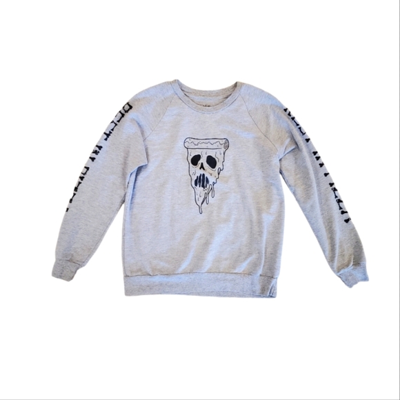 Freeze Gray‎ Skull Pizza Sweatshirt - Picture 1 of 6